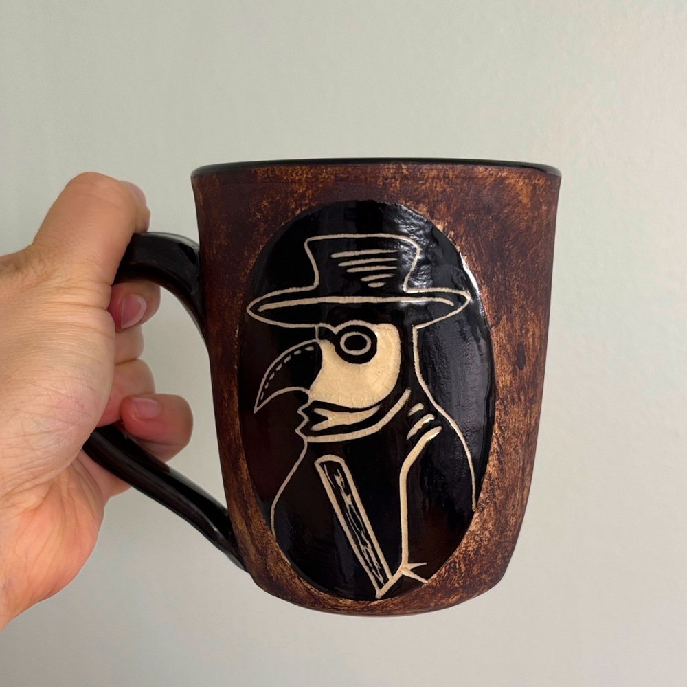 Plague Doctor Mug by Cabinet of Curious Clay